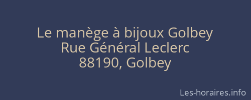 Le manège à bijoux Golbey