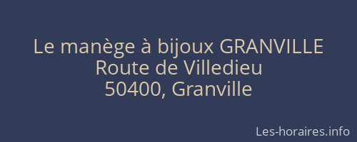 Le manège à bijoux GRANVILLE