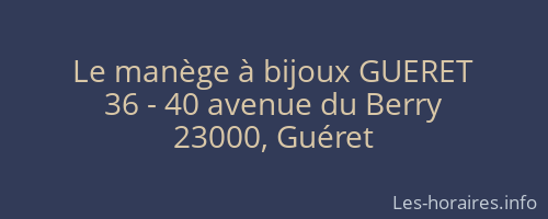 Le manège à bijoux GUERET