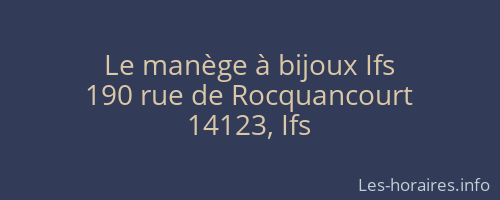 Le manège à bijoux Ifs