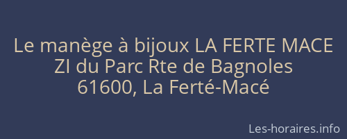 Le manège à bijoux LA FERTE MACE