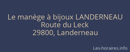 Le manège à bijoux LANDERNEAU