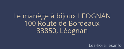 Le manège à bijoux LEOGNAN