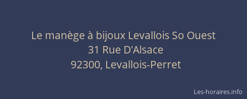 Le manège à bijoux Levallois So Ouest