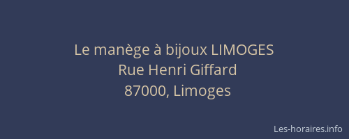 Le manège à bijoux LIMOGES