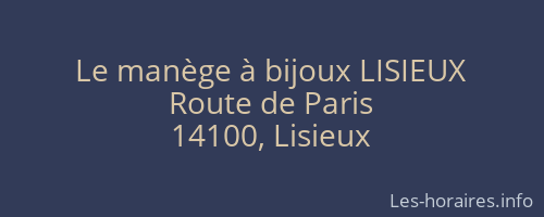 Le manège à bijoux LISIEUX