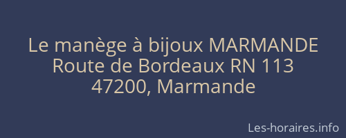Le manège à bijoux MARMANDE