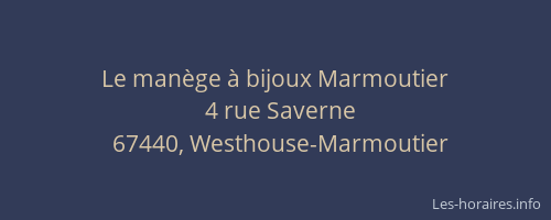 Le manège à bijoux Marmoutier
