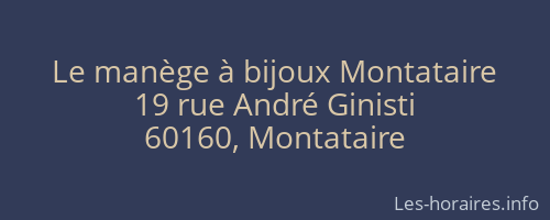 Le manège à bijoux Montataire