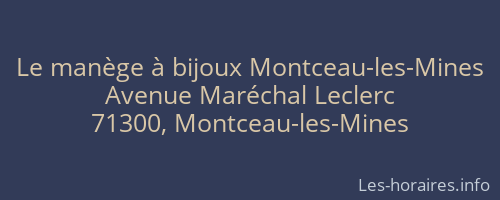 Le manège à bijoux Montceau-les-Mines