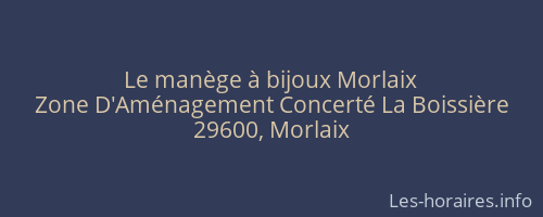 Le manège à bijoux Morlaix