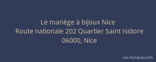 Le manège à bijoux Nice