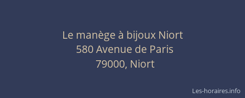 Le manège à bijoux Niort