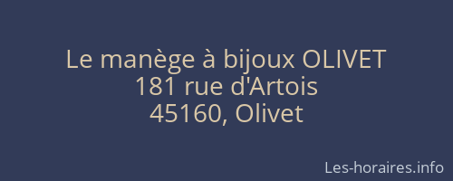 Le manège à bijoux OLIVET