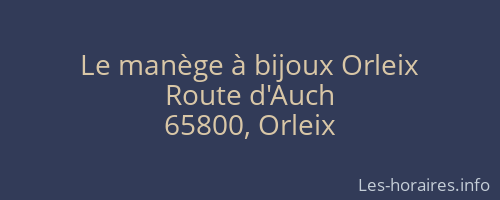 Le manège à bijoux Orleix