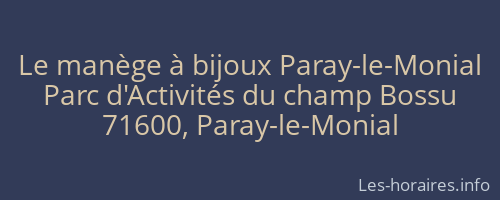 Le manège à bijoux Paray-le-Monial