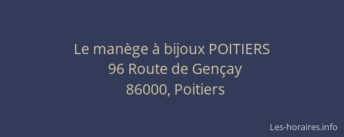 Le manège à bijoux POITIERS