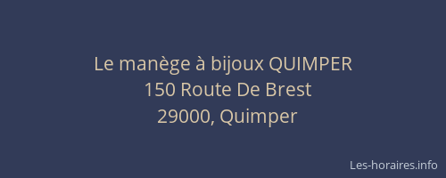 Le manège à bijoux QUIMPER