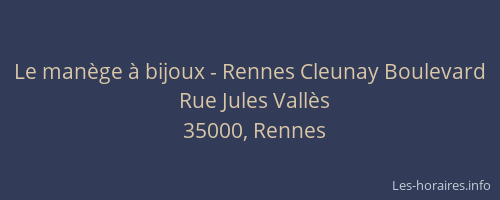 Le manège à bijoux - Rennes Cleunay Boulevard