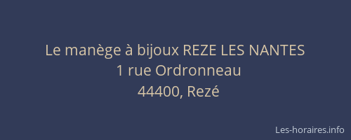 Le manège à bijoux REZE LES NANTES