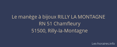 Le manège à bijoux RILLY LA MONTAGNE