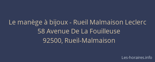 Le manège à bijoux - Rueil Malmaison Leclerc