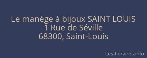 Le manège à bijoux SAINT LOUIS