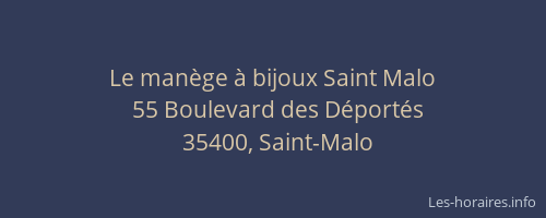 Le manège à bijoux Saint Malo