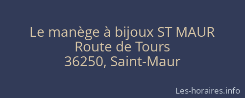 Le manège à bijoux ST MAUR