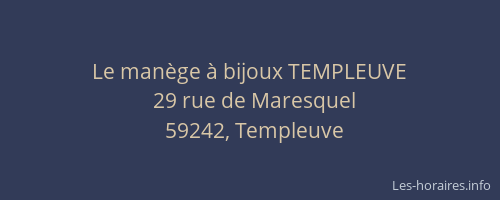 Le manège à bijoux TEMPLEUVE