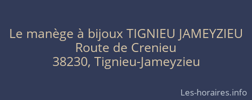 Le manège à bijoux TIGNIEU JAMEYZIEU