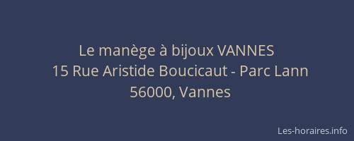 Le manège à bijoux VANNES