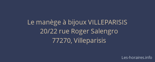 Le manège à bijoux VILLEPARISIS
