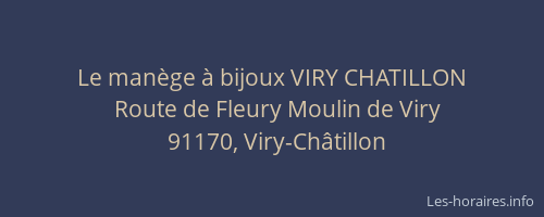 Le manège à bijoux VIRY CHATILLON
