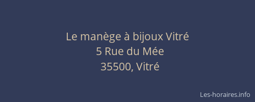 Le manège à bijoux Vitré
