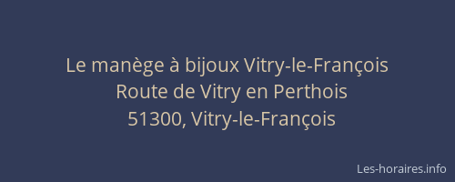 Le manège à bijoux Vitry-le-François