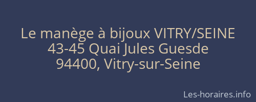 Le manège à bijoux VITRY/SEINE