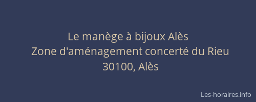 Le man&egrave;ge &agrave; bijoux Al&egrave;s