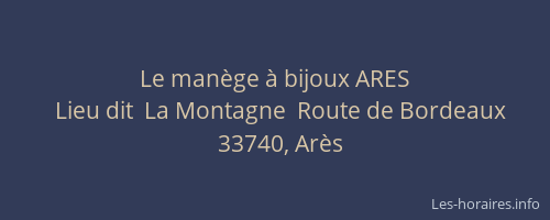 Le man&egrave;ge &agrave; bijoux ARES