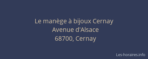 Le man&egrave;ge &agrave; bijoux Cernay