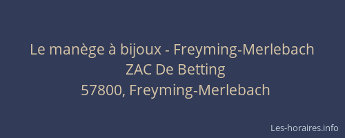 Le manège à bijoux - Freyming-Merlebach