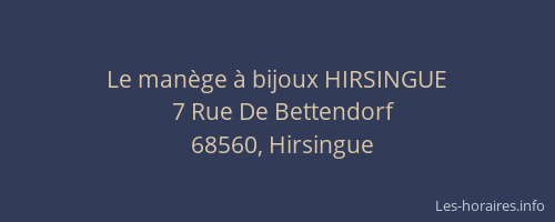 Le man&egrave;ge &agrave; bijoux HIRSINGUE