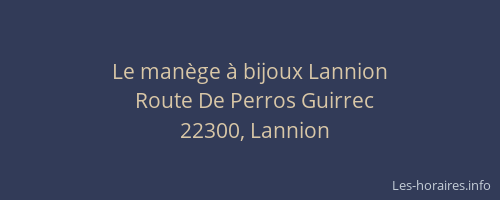 Le manège à bijoux Lannion