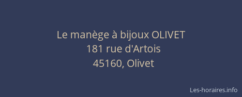Le manège à bijoux OLIVET