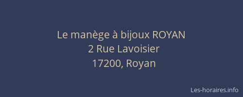 Le manège à bijoux ROYAN