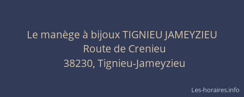 Le manège à bijoux TIGNIEU JAMEYZIEU