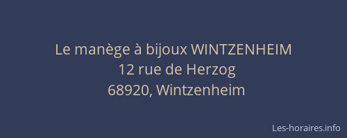 Le man&egrave;ge &agrave; bijoux WINTZENHEIM