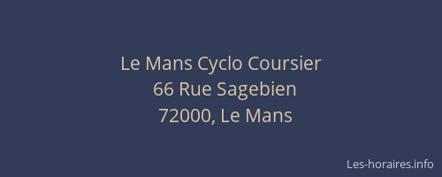 Le Mans Cyclo Coursier