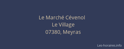 Le Marché Cévenol