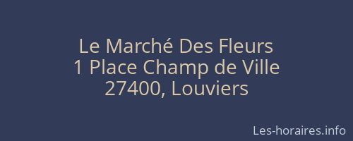 Le Marché Des Fleurs